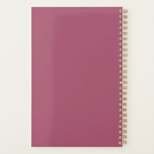 Minimalistisch Hello 2026 Rose Pink Planer (Rückseite)