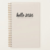 Minimalistisch Hello 2026 Sand Planer (Vorderseite)