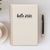 Minimalistisch Hello 2026 Sand Planer