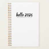 Minimalistisch Hello 2026 White Planer (Vorderseite)