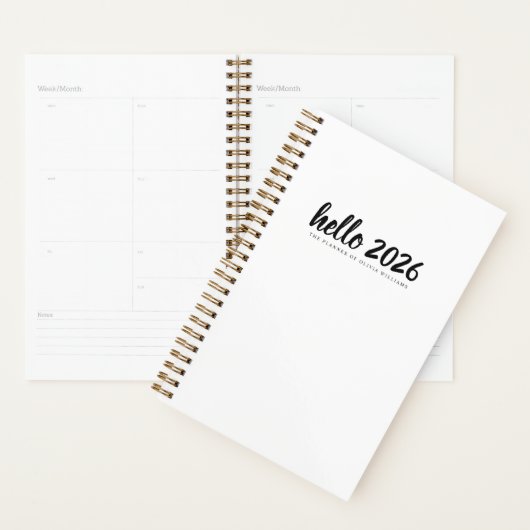 Minimalistisch Hello 2026 White Planer (Anzeige)