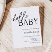 Minimalistisch Hello Baby Moderne Babydusche Einladung