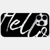 Minimalistisch Hello Black and White Modern stilvo Case-Mate iPhone Hülle (Rückseite (Horizontal))