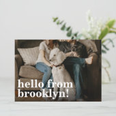 Minimalistisch Hello New Zuhause Address Foto Movi Ankündigung (Stehend Vorderseite)