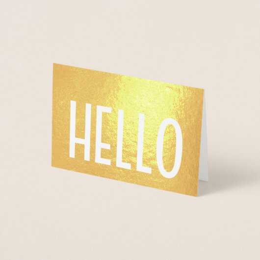 Minimalistisch Hello Simple Modern Glam Falten Hin Folienkarte (Vorderseite)