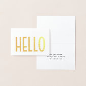 Minimalistisch Hello Simple Modern Glam Falten Hin Folienkarte (Anzeige)