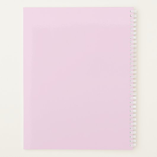 Minimalistisch hellrosa individuelle Name Monogram Planer (Rückseite)