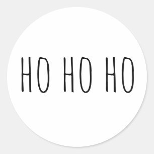 Minimalistisch Ho Ho Ho Weihnachten. Holiday Santa Runder Aufkleber