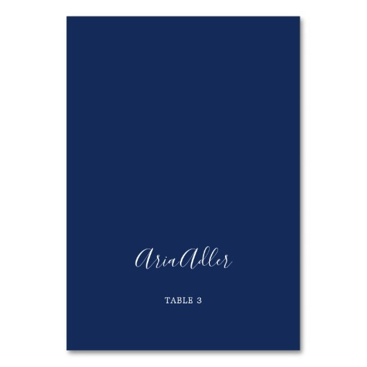Minimalistisch | Hochzeiten von Navy-Platzkarten Tischnummer (Vorderseite)