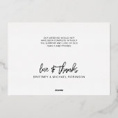 Minimalistisch Hochzeitfoto Collage Boho Vielen Da Folieneinladung (Rückseite)