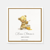 Minimalistisch Honey Bear Baby Dusche Serviette (Vorderseite)