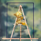 Minimalistisch Honey Bear Baby Dusche Willkommen Acrylschild (Neutral)