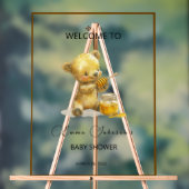 Minimalistisch Honey Bear Baby Dusche Willkommen Acrylschild (Neutral)