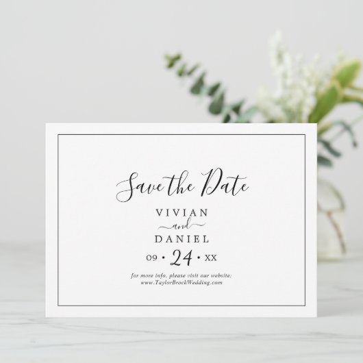 Minimalistisch horizontal save the date (Stehend Vorderseite)