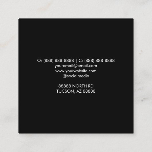 Minimalistisch House Zuhause Kontur Schlicht Simpl Quadratische Visitenkarte (Rückseite)