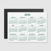 Minimalistisch Hunter Green 2026 Magnetkalender Magnetkarte (Vorne/Hinten)