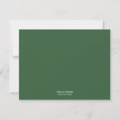 Minimalistisch Hunter Green Modern Monogram Mitteilungskarte (Rückseite)