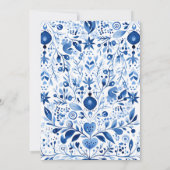 Minimalistisch Hygge Blue Christmas White Elephant Einladung (Rückseite)