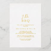 Minimalistisch I GRILLEN Engagement Party Gold Folieneinladung (Vorderseite)