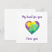 Minimalistisch I Liebe du Regenbogenfarben Herz (Vorne/Hinten)