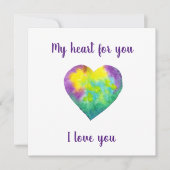 Minimalistisch I Liebe du Regenbogenfarben Herz (Vorderseite)