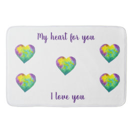 Minimalistisch I Liebe du Regenbogenfarben Herz Badematte