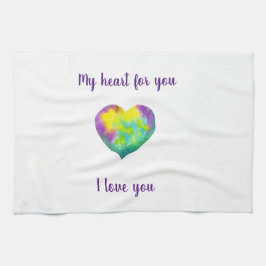 Minimalistisch I Liebe du Regenbogenfarben Herz Geschirrtuch