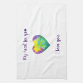 Minimalistisch I Liebe du Regenbogenfarben Herz Geschirrtuch (Vertikal)