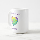 Minimalistisch I Liebe du Regenbogenfarben Herz Kaffeetasse (Vorderseite Links)