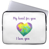 Minimalistisch I Liebe du Regenbogenfarben Herz Laptopschutzhülle (Vorderseite)