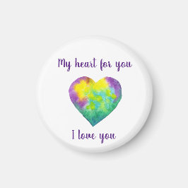 Minimalistisch I Liebe du Regenbogenfarben Herz Magnet