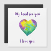 Minimalistisch I Liebe du Regenbogenfarben Herz Magnetkarte (Vorne/Hinten)