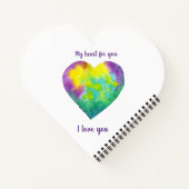 Minimalistisch I Liebe du Regenbogenfarben Herz Notizblock (Rückseite)