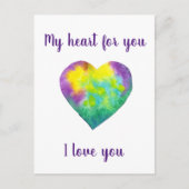 Minimalistisch I Liebe du Regenbogenfarben Herz Postkarte (Vorderseite)