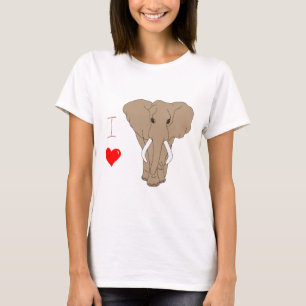 Minimalistisch I Liebe Elefantentag T - Shirt