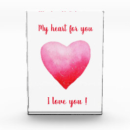 Minimalistisch I Liebe Ihr rotes Aquarellherz Fotoblock