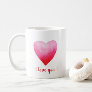 Minimalistisch I Liebe Ihr rotes Aquarellherz Kaffeetasse
