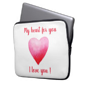Minimalistisch I Liebe Ihr rotes Aquarellherz Laptopschutzhülle (Vorderseite Links)
