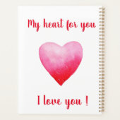 Minimalistisch I Liebe Ihr rotes Aquarellherz Planer (Rückseite)