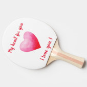 Minimalistisch I Liebe Ihr rotes Aquarellherz Tischtennis Schläger (Seitenansicht)