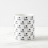 Minimalistisch I Liebe Mama Herzschrift Custom B&W Kaffeetasse (Mittel)