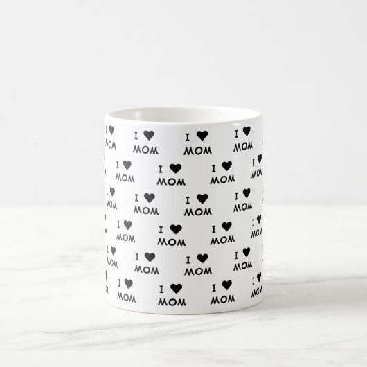 Minimalistisch I Liebe Mama Herzschrift Custom B&W Kaffeetasse (Mittel)
