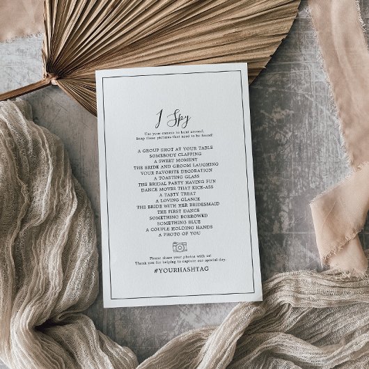 Minimalistisch I Spy Wedding Foto Scavenger Hunt G Flyer