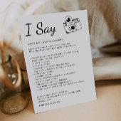 Minimalistisch I Spy Wedding Game, Fun Empfang Hun Einladung