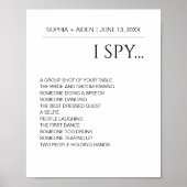 Minimalistisch I Spy Wedding Reception Game Poster (Vorne)