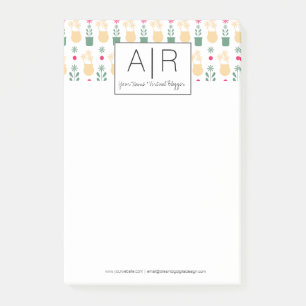 Minimalistisch Iconic Floral Initial Post-it Klebezettel