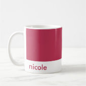 Minimalistisch Ihren Namen Red Magenta personalisi Kaffeetasse (Links)