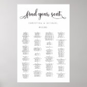 Minimalistisch Ihren Sitzplatz finden | Gästekarte Poster (Vorne)