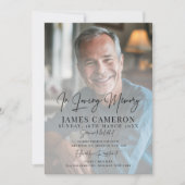 Minimalistisch im Foto der Gedächtnisbeerdigung Einladung (Vorderseite)
