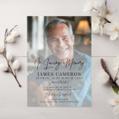 Minimalistisch im Foto der Gedächtnisbeerdigung Einladung